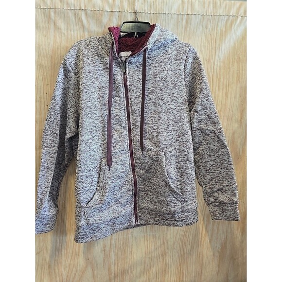 STUDIO BY OMEGA  BURGAND & GRAY  Jacket Full Zip W/ HOOD MEDIUM NEW TAGS - Picture 1 of 10